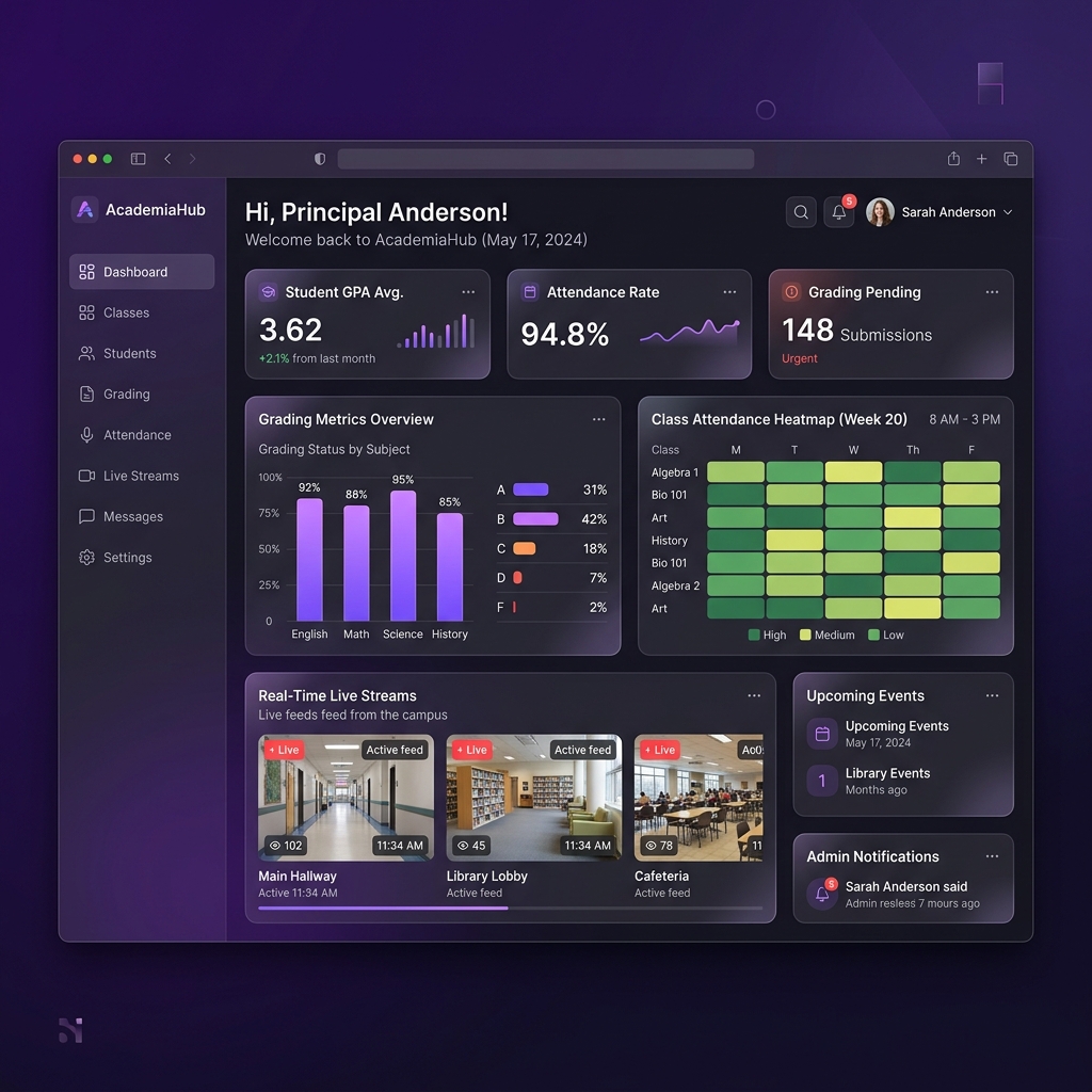School Admin Dashboard preview